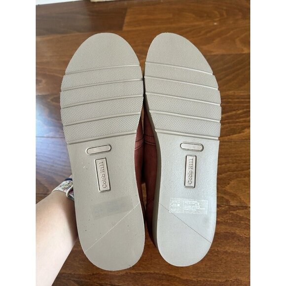 Cobb Hill Women's Slip-on 10 M Red Rust Flat Loafers Suede Closed Toe NEW - Picture 4 of 5